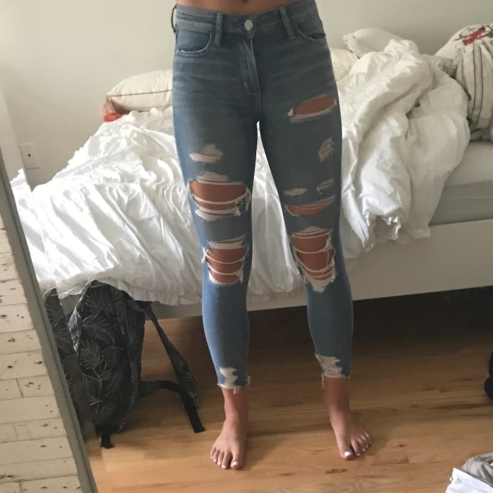 american eagle skinny ripped jeans
